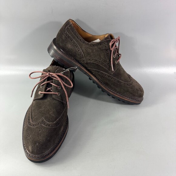 New Polo Ralph Lauren Brown Suede Norbeck Wingtip Vibram Sole Leather Shoes 9 D main image 6